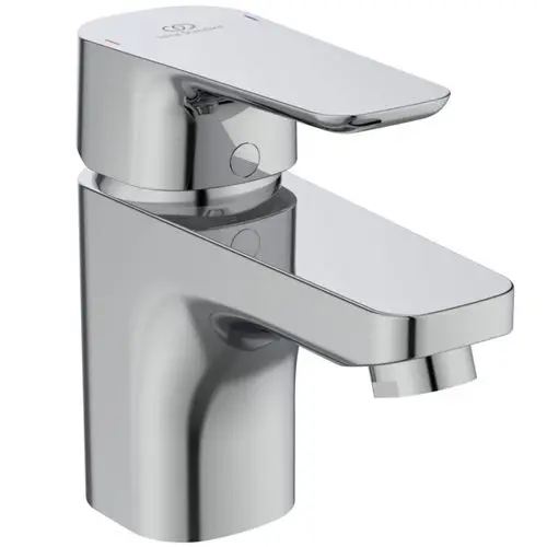 Waschtischarmatur aus Chrom von Ideal Standard mit einem Hebel für den Wasserfluss und einer Ausladung. Geeignet für die Installation an Waschbecken.